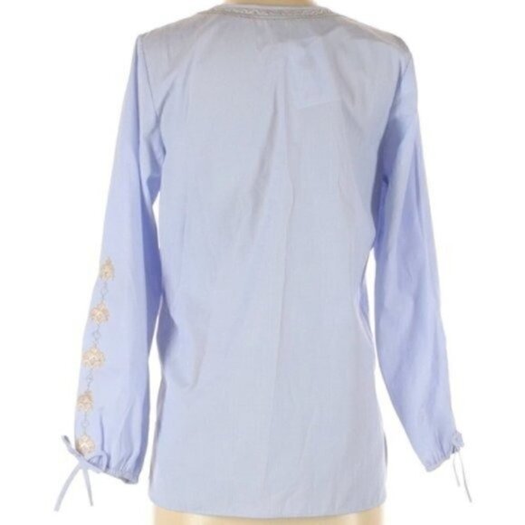 NWT Rungolee | Blue White Gingham Embroidered Top - Picture 7 of 7